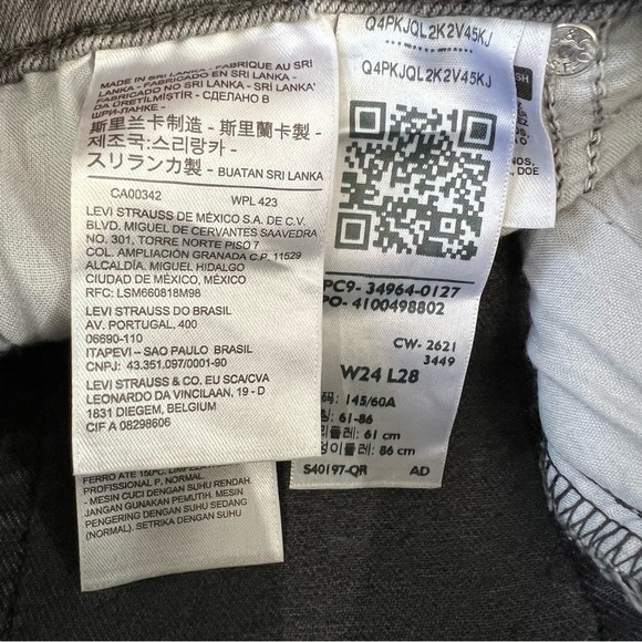 Levis Wedgie straight high rise grey jeans 24 - Picture 15 of 15